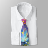 Cherry Blossom Fantasy Drijvende Blauwe Petals Stropdas (Gebonden)