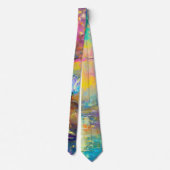 Cherry Blossom Fantasy Floating Blue Petals Ook Stropdas (Achterkant)