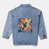 Cherry Blossom Fantasy kolibrie Denim Jacket (Achterkant)