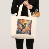Cherry Blossom Fantasy kolibrie Grote Tote Bag (Voorkant (product))