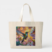 Cherry Blossom Fantasy kolibrie Grote Tote Bag (Achterkant)