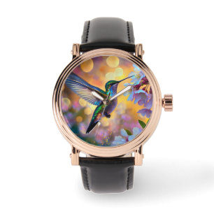 Cherry Blossom Fantasy kolibrie Horloge