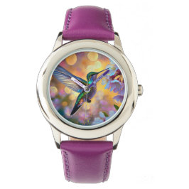 Cherry Blossom Fantasy kolibrie Horloge