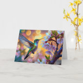 Cherry Blossom Fantasy kolibrie Kaart (Gele Bloem)