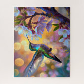 Cherry Blossom Fantasy kolibrie Legpuzzel (Verticaal)