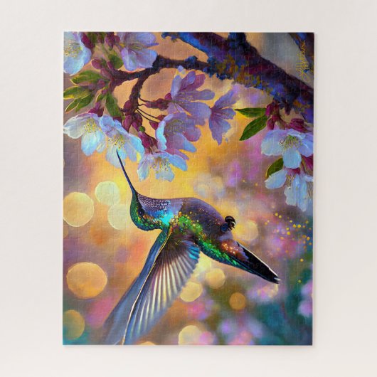 Cherry Blossom Fantasy kolibrie Legpuzzel (Verticaal)