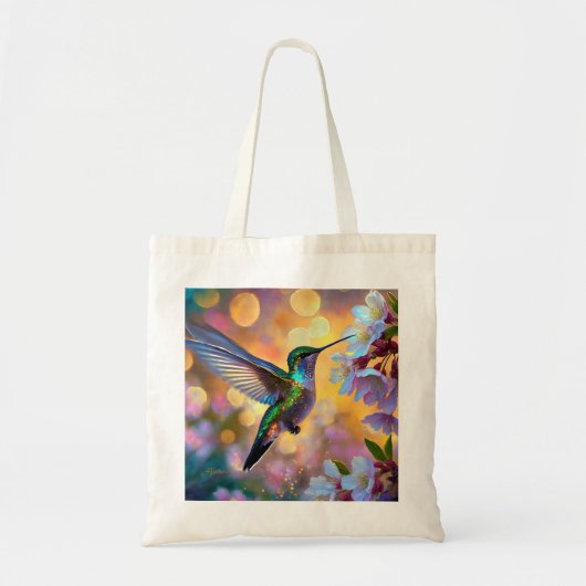 Cherry Blossom Fantasy kolibrie Tote Bag (Voorkant)
