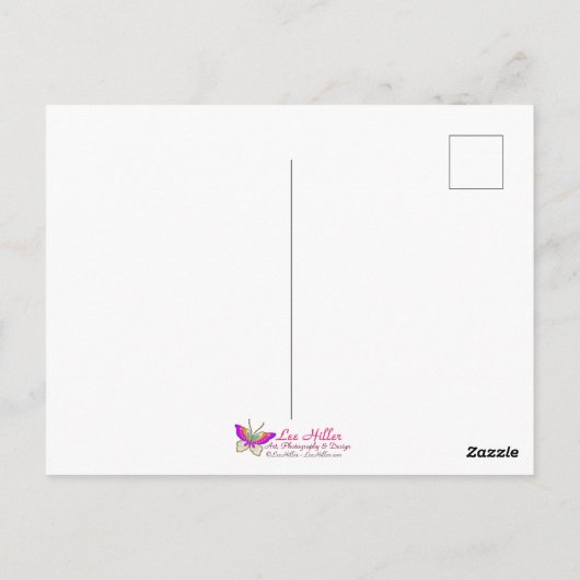 Cherry Blossom Fantasy Sunrise kolibrie Briefkaart (Achterkant)