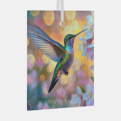 Cherry Blossom Fantasy Sunrise kolibrie Glas Ornament (Voorkant Rechts)