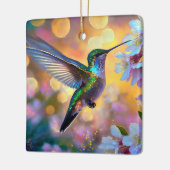 Cherry Blossom Fantasy Sunrise kolibrie Keramisch Ornament (Links)