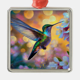 Cherry Blossom Fantasy Sunrise kolibrie Metalen Ornament
