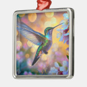 Cherry Blossom Fantasy Sunrise kolibrie Metalen Ornament (Links)