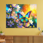 Cherry Blossom Fantasy Sunrise Vlinder Canvas Afdruk (Insitu (Woonkamer))