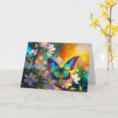 Cherry Blossom Fantasy Sunrise Vlinder Kaart (Gele Bloem)