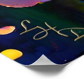 Cherry Blossom Fantasy Sunrise Vlinder Poster (Hoek)