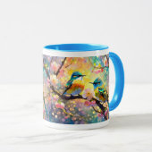 Cherry Blossom Fantasy Sunrise zangvogels Mok (Voorkant rechts)