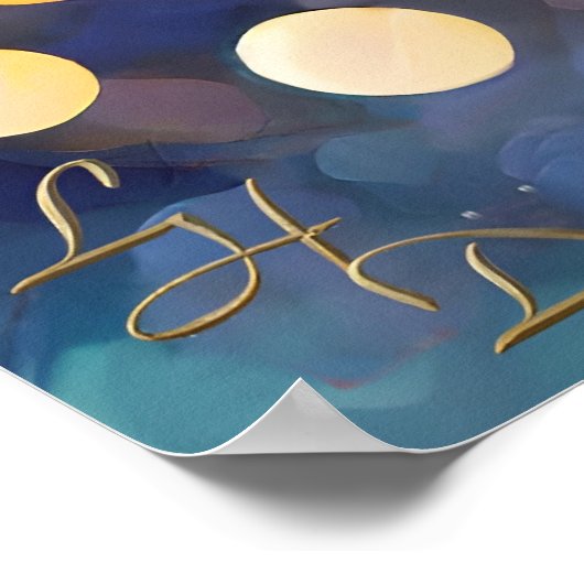 Cherry Blossom Fantasy Sunrise zangvogels Poster (Hoek)