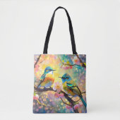 Cherry Blossom Fantasy Sunrise zangvogels Tote Bag (Voorkant)
