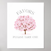 Cherry Blossom Favors Sign for Party Poster (Voorkant)
