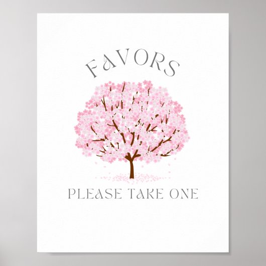 Cherry Blossom Favors Sign for Party Poster (Voorkant)
