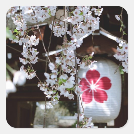 Cherry Blossom Festival in Kyoto Vierkante Sticker (Voorkant)