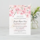 Cherry Blossom First Death Jubileum Invitation Kaart (Staand voorkant)