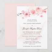 Cherry Blossom First Death Jubileum Kaart (Voorkant / Achterkant)