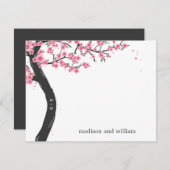 Cherry Blossom Flat Hartelijk dank Notitiekaartje (Voorkant / Achterkant)