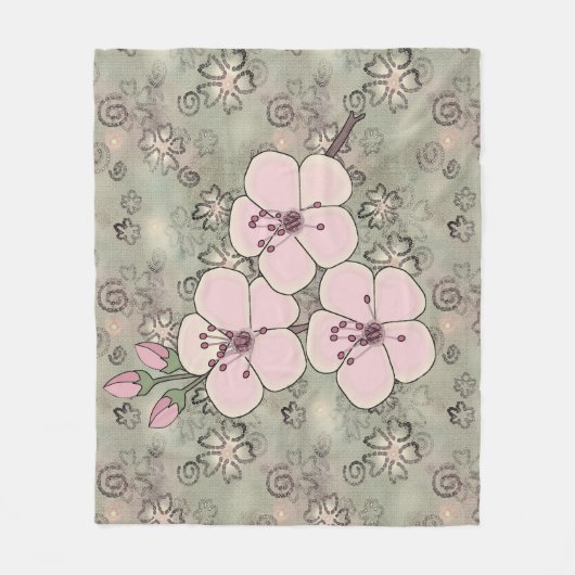 Cherry Blossom Fleece Blanket (Voorkant)