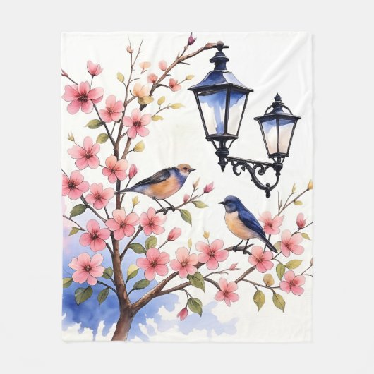 Cherry Blossom Fleece Deken (Voorkant)