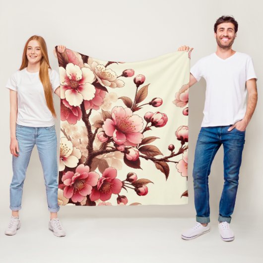 Cherry Blossom Fleece Deken (In situ)
