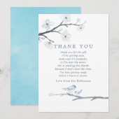 Cherry Blossom Floral Baby shower Dank je wel Bedankkaart (Voorkant / Achterkant)