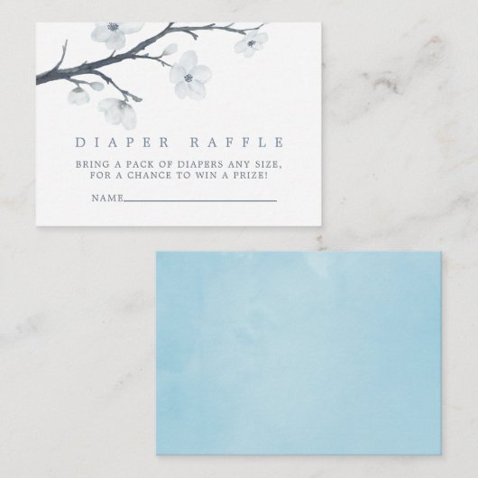 Cherry Blossom Floral Baby shower Diaper Raffle Informatiekaartje (Voorkant / Achterkant)