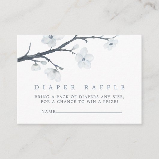 Cherry Blossom Floral Baby shower Diaper Raffle Informatiekaartje (Voorkant)