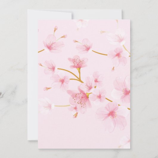 Cherry Blossom Floral Baby shower Invitation Kaart (Achterkant)