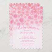 Cherry Blossom Floral Baby shower Invitation Kaart (Voorkant / Achterkant)