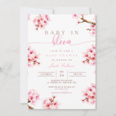 Cherry Blossom Floral Baby shower Invitation Kaart (Voorkant)