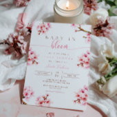 Cherry Blossom Floral Baby shower Invitation Kaart