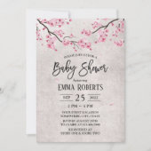 Cherry Blossom  Floral Baby shower Kaart (Voorkant)
