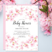 Cherry Blossom Floral Baby shower Kaart