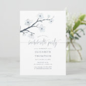 Cherry Blossom Floral Bachelorette Party Invite Kaart (Staand voorkant)