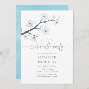 Cherry Blossom Floral Bachelorette Party Invite Kaart