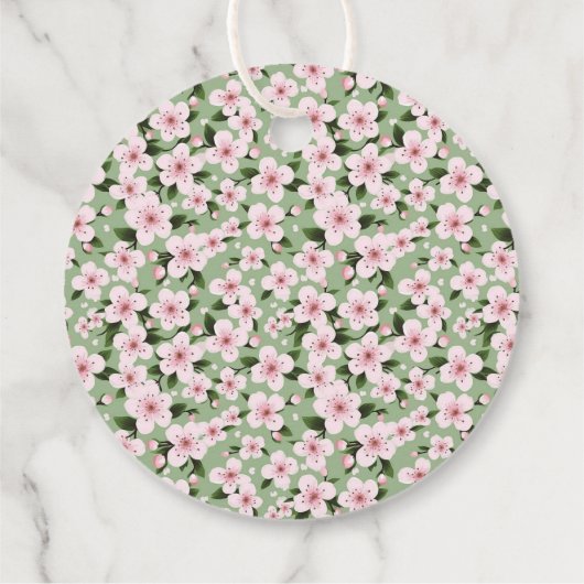Cherry Blossom Floral Bedankjes Labels (Achterkant)