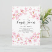 Cherry Blossom Floral Bridal Lingerie Shower Kaart (Staand voorkant)