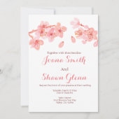 Cherry blossom floral bruiloft kaart (Voorkant)