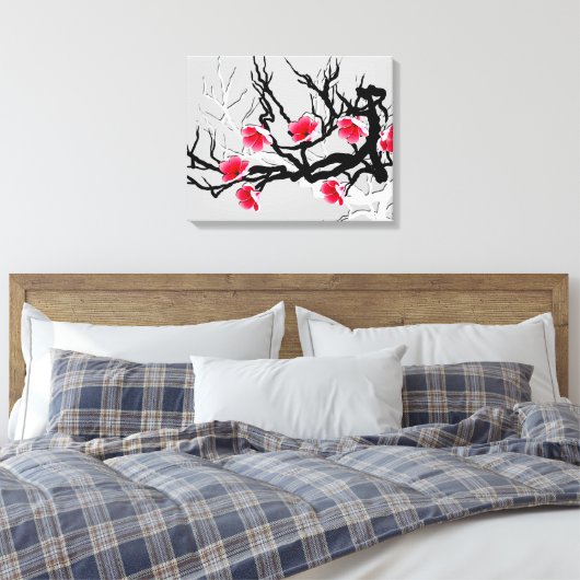 Cherry Blossom Floral Canvas Afdruk (Insitu (Slaapkamer))
