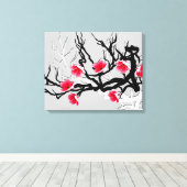 Cherry Blossom Floral Canvas Afdruk (Insitu (Houten vloer))