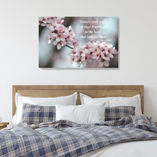 Cherry Blossom Floral Canvas Afdruk (Insitu (Slaapkamer))