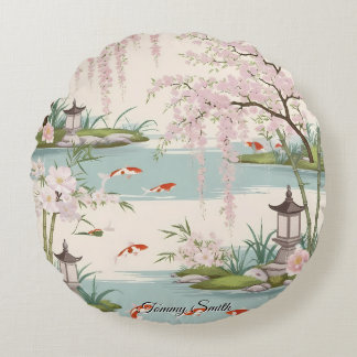 Cherry Blossom Floral Charm Rond Kussen