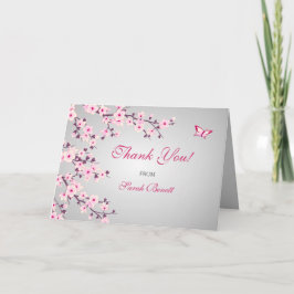 Cherry Blossom Floral Dank je Baby shower Bedankkaart